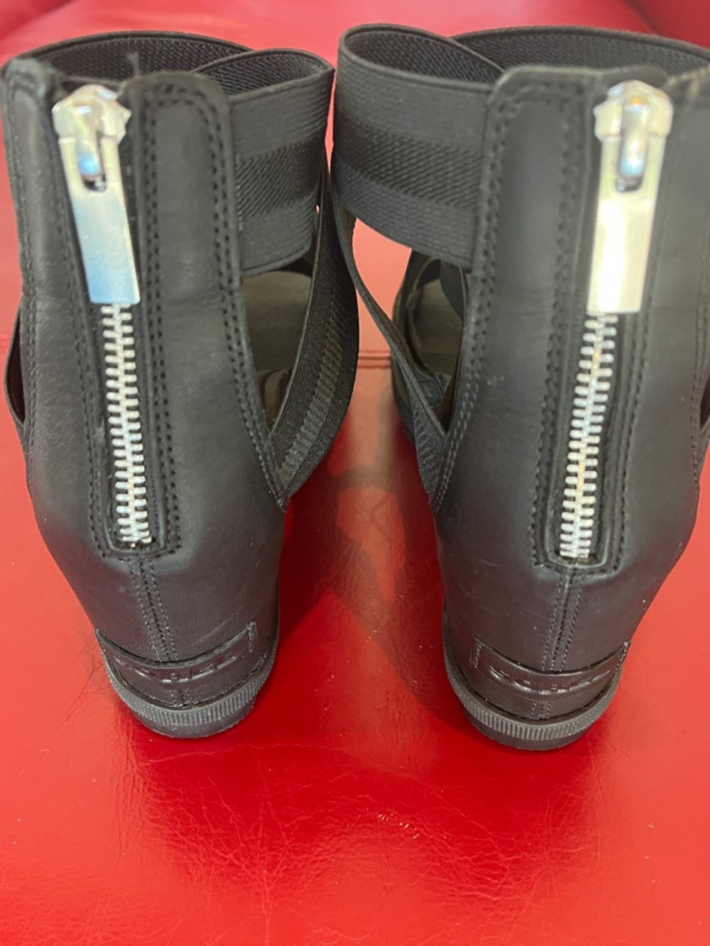 Sorel Joanie™ II Leather Wedge Heeled Gladiator Stretch Sandal Black Women's 7.5 - Picture 9 of 13